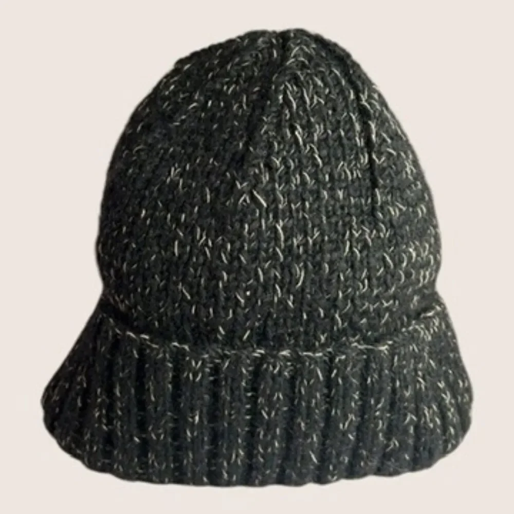 🖤 TARA 100% HANDSPUN WOOL HANDMADE KNIT LINED BEANIE CAP HAT TOQUE BLACK CREAM